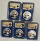 Pièce En Argent Panda De La Chine 2017 30g. 999 Ngc Ms70 Étiquette Panda Spéciale 5pcs