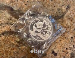 Pièce en argent Panda de Chine 10 Yuans 1 oz 1994 (Petite Date) BU