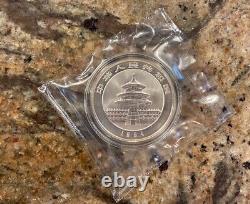 Pièce en argent Panda de Chine 10 Yuans 1 oz 1994 (Petite Date) BU