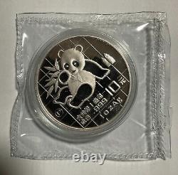 Pièce en argent Panda de Chine 1989 1 OZ 10 Yuan en épreuve, avec certificat d'authenticité et boîte