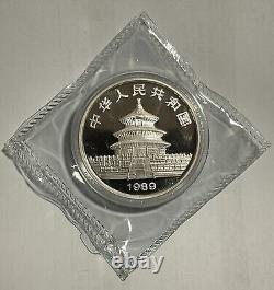 Pièce en argent Panda de Chine 1989 1 OZ 10 Yuan en épreuve, avec certificat d'authenticité et boîte