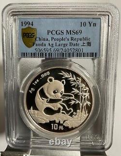 Pièce en argent Panda de Chine 1994 1 oz, PCGS MS69