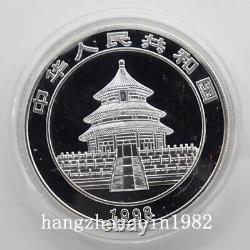 Pièce en argent Panda de Chine de 1998 de 10 yuans, 1 once, avec couleur