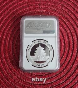 Pièce en argent certifiée de Chine 2018 1 oz Panda chinois NGC MS70 1 oz Argent 999