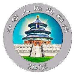 Pièce en argent colorisée Panda chinois 30g 2025