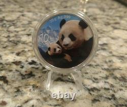 Pièce en argent colorisée de 30 grammes (0,9645 once) Panda de Chine 2019