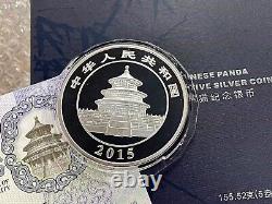 Pièce en argent panda de 5 oz de Chine 2015 50 Yuan, pièce commémorative en argent panda de Chine