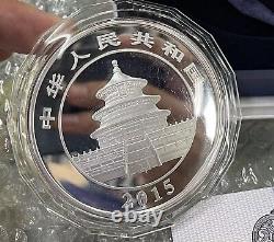 Pièce en argent panda de 5 oz de Chine 2015 50 Yuan, pièce commémorative en argent panda de Chine