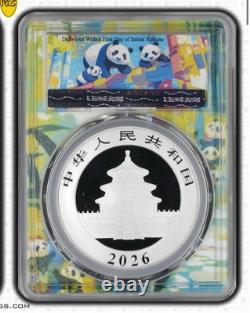 Première journée d'émission 2026 Chine 10 Yuan 30g pièce en argent Panda PCGS MS70 POP69