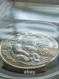 Preuve Panda 1997 CHINE ARGENT RPC 3 YUAN FONDS POUR LA FAUNE WWF PCGS PR66DCAM