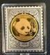S&eacute;rie De Timbres Chinois. Lingot D&rsquo;argent Fin 999 &permil; Dor&eacute; &agrave; L&rsquo;or 24 Carats, Motif Timbre Panda