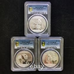 Spéciales 2011, 2016, 2017 Chine 10 Yuan 1oz / 30g Panda Pièce d'argent PCGS MS68/69