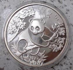 Variété de grande date de Panda en argent chinois de 1992! État Bu+++